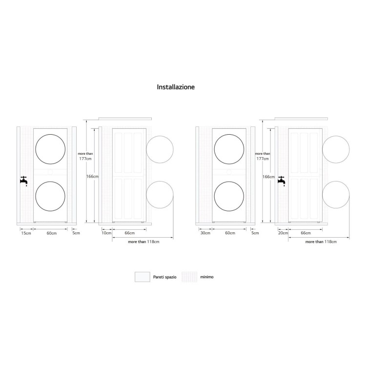 LG WashTower 12kg Wash 10kg Dry 1400rpm Stacked Washer Dryer - White
