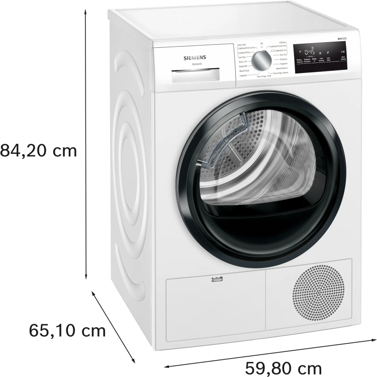 Siemens iQ300 8kg Condenser Tumble Dryer - White