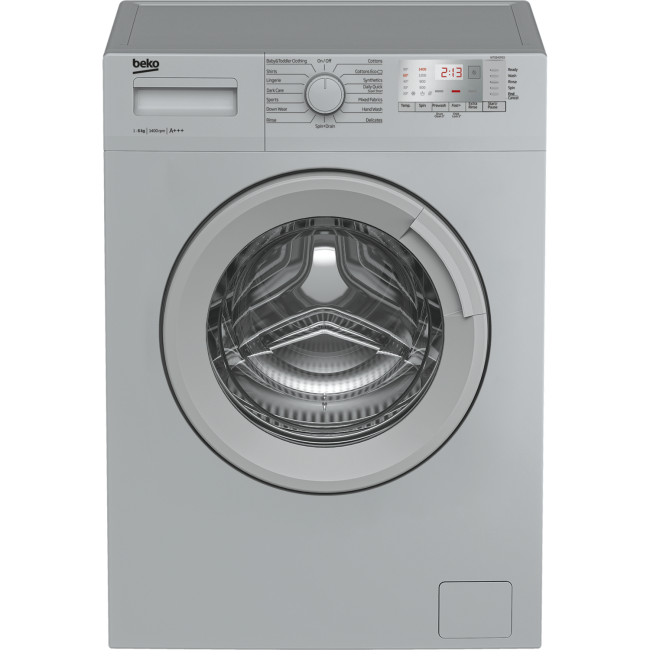 Beko WTG641M1S 6kg 1400rpm Freestanding Washing Machine - Silver