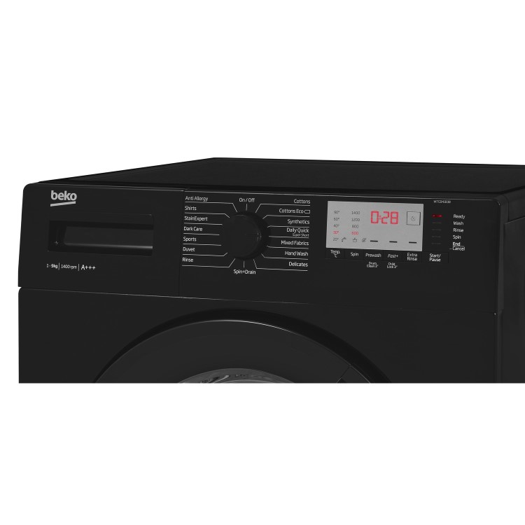 Beko WTG941B3B 9kg 1400rpm Freestanding Washing Machine With 28 Min Quick Wash - Black