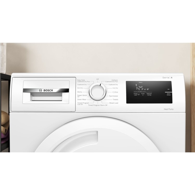 Bosch Series 4 8kg Heat Pump Tumble Dryer - White