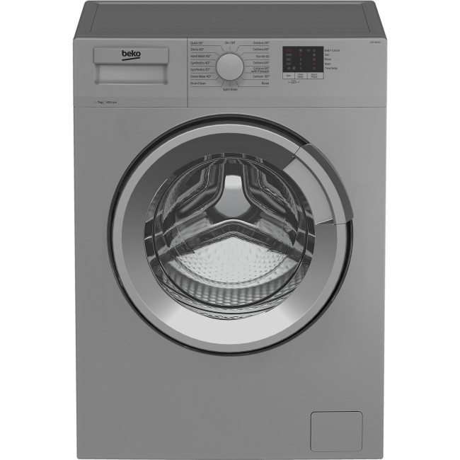Refurbished Beko WTL74051S Freestanding 7KG 1400 Spin Washing Machine Silver