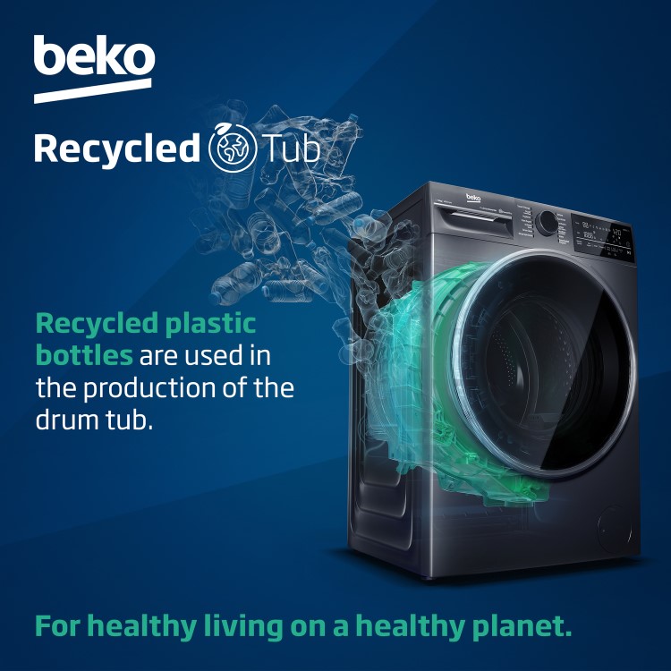 Beko RecycledTub® 9kg 1400rpm Washing Machine - Black