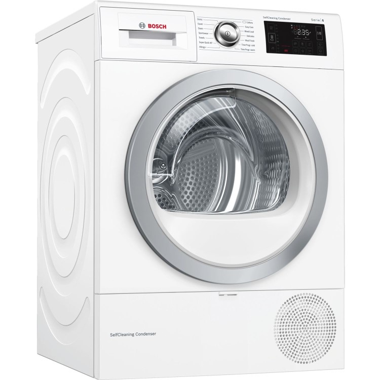Refurbished Bosch WTWH7660GB Series 6 Freestanding Condenser 9KG Tumble Dryer White