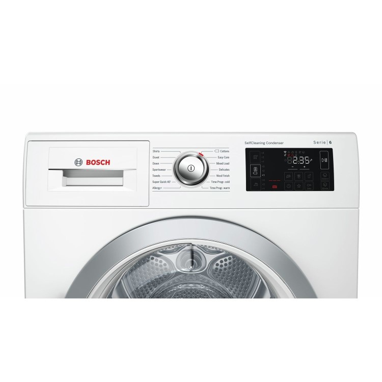 Refurbished Bosch WTWH7660GB Series 6 Freestanding Condenser 9KG Tumble Dryer White