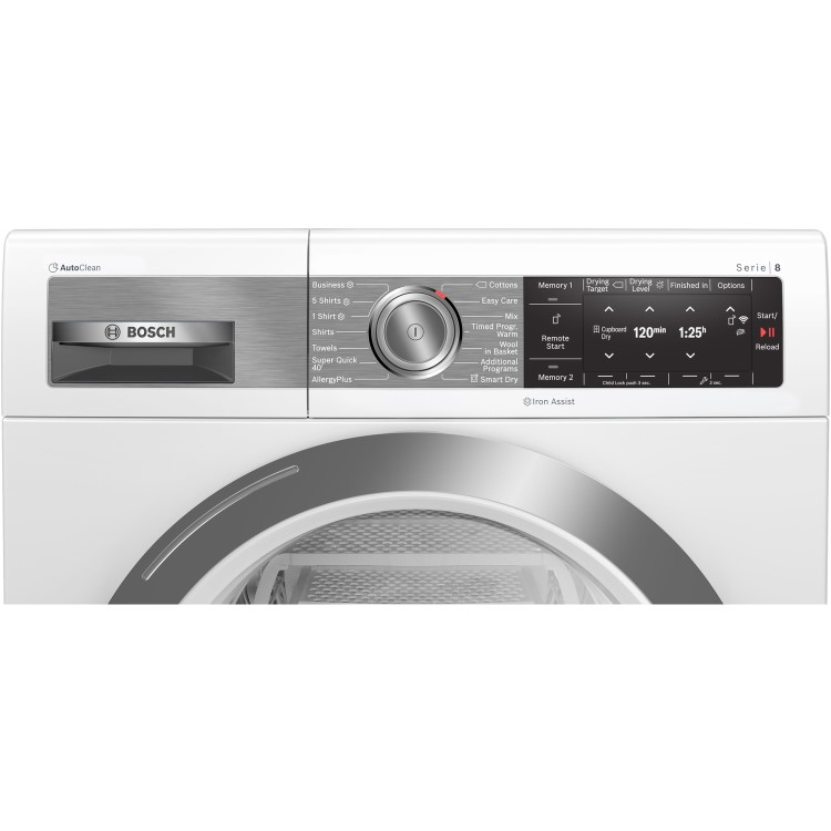 Refurbished Bosch Serie 8 WTX88EH9GB Freestanding Heat Pump 9KG Tumble Dryer White