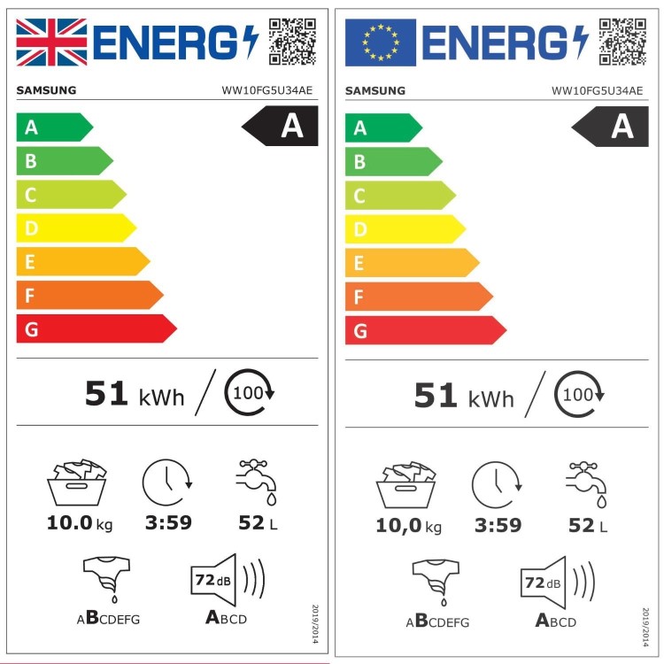 Samsung Series 5 AI Energy 10kg 1400rpm Washing Machine - White