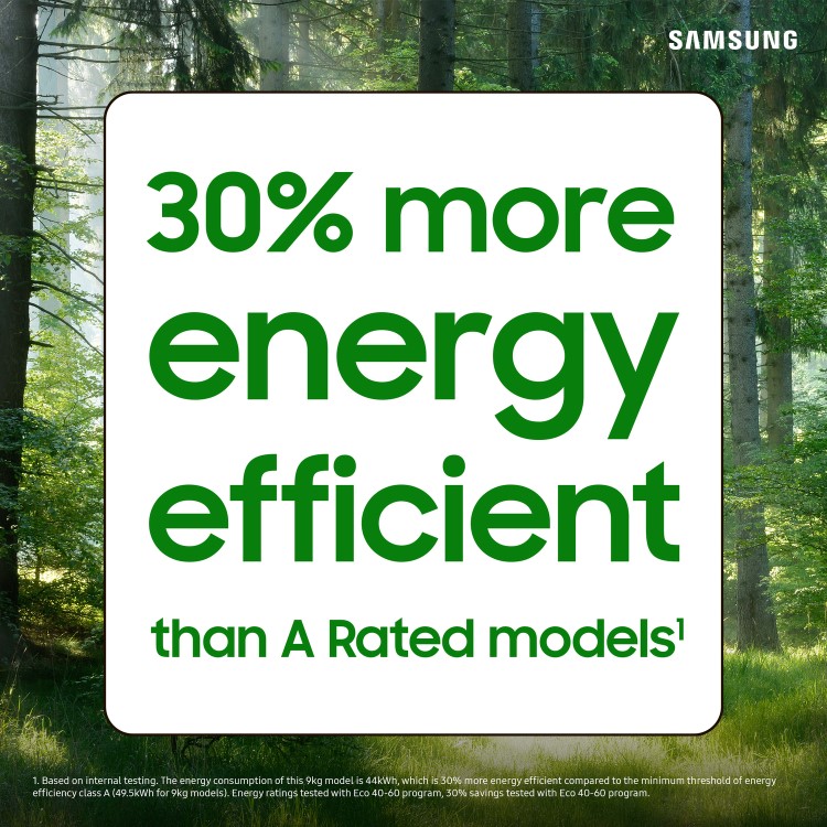 Samsung Series 8 AI Energy 9kg 1400rpm Washing Machine - Black