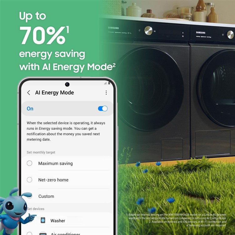 Samsung Series 6 AI Energy 9kg 1400rpm Smart Washing Machine - White