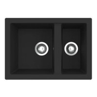 RockLite Weston 1.5 Bowl Inset / Undermount Black Composite Kitchen Sink