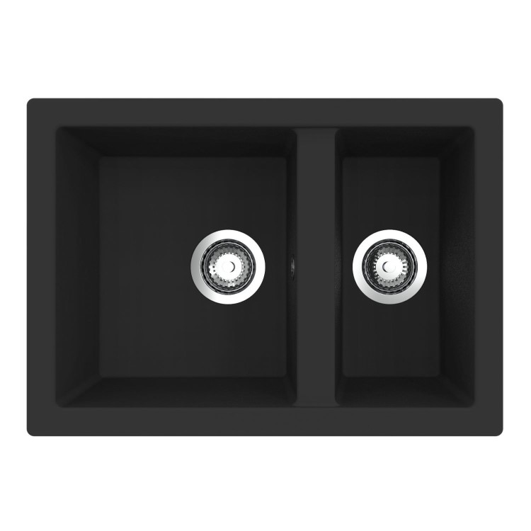 RockLite Weston 1.5 Bowl Inset / Undermount Black Composite Kitchen Sink