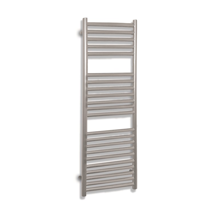 GRADE A1 - Satin Finish Silver Vertical Bathroom Towel Radiator 1200 x 500mm