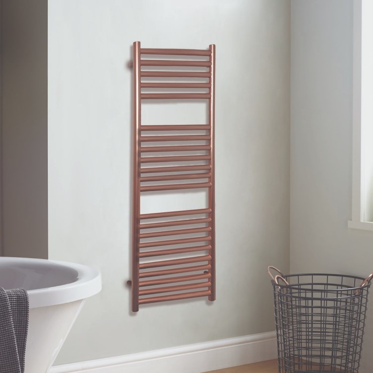 GRADE A1 - Rose Gold Heated Towel Rail Radiator 1200 x 500mm - Joanna