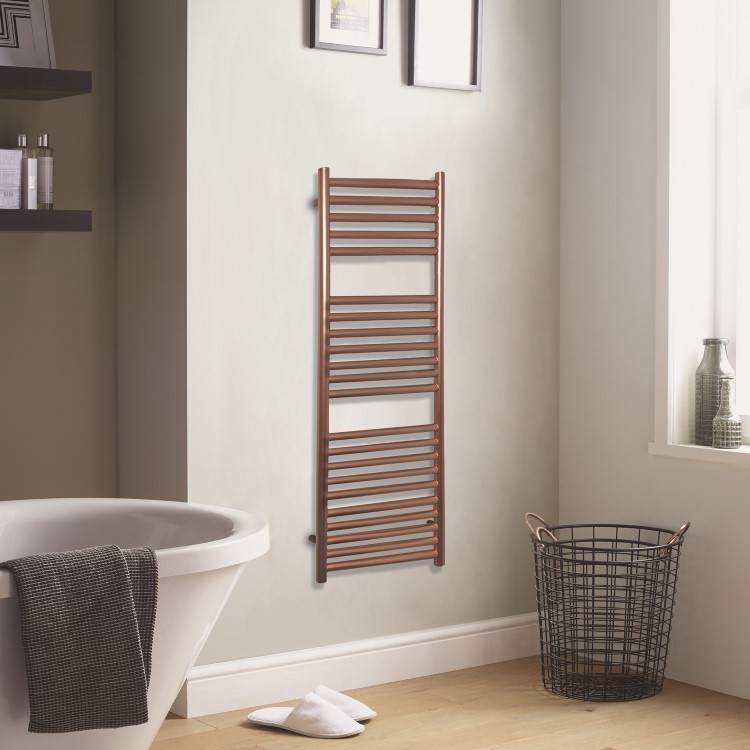 GRADE A1 - Rose Gold Heated Towel Rail Radiator 1200 x 500mm - Joanna