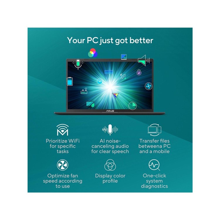 ASUS VivoBook 15 Intel Pentium Gold 7505 8GB RAM 256GB SSD 15.6 Inch Windows 11 Home Laptop