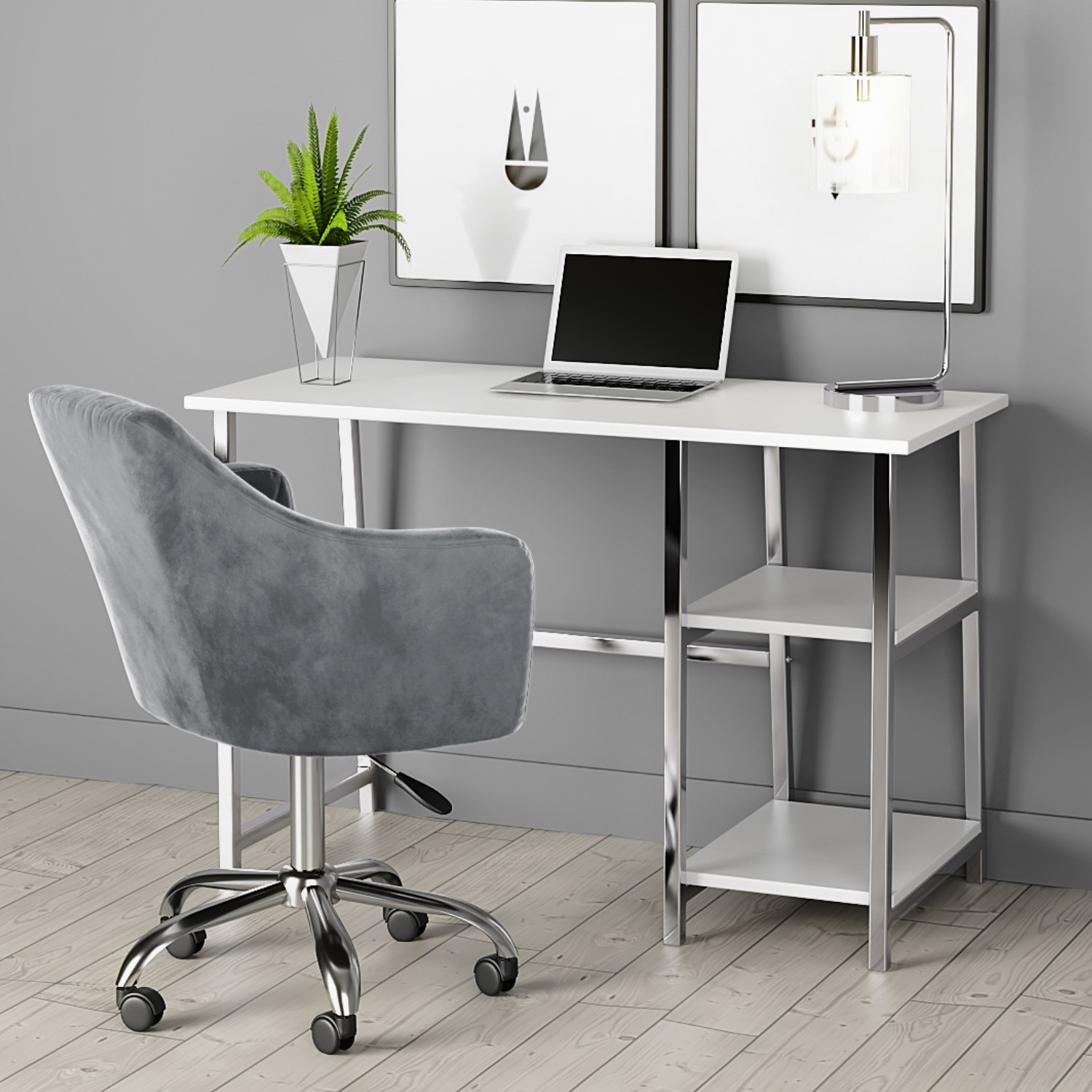 White gloss home office desk deals