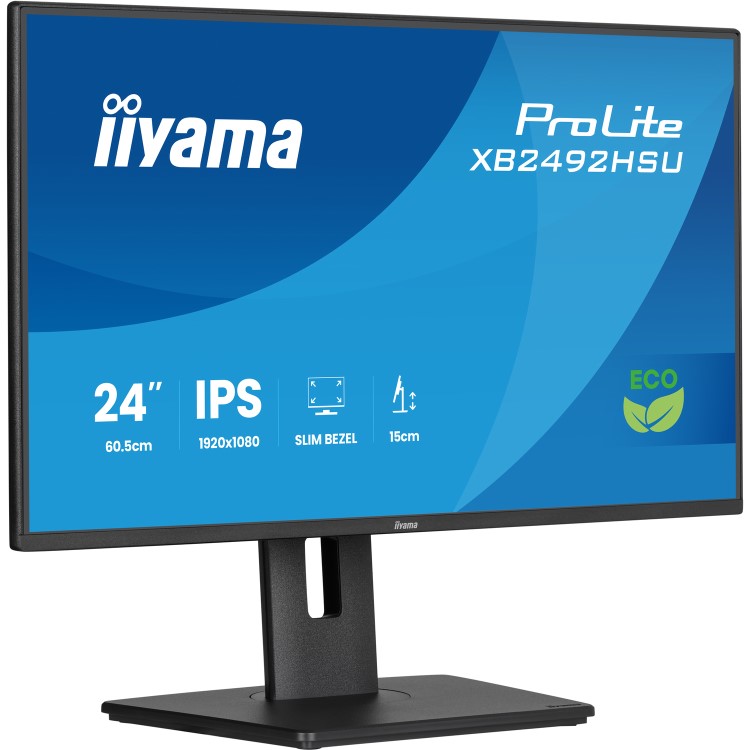 Refurbished iiyama ProLite 24" IPS Full HD Height-Adjustable Monitor