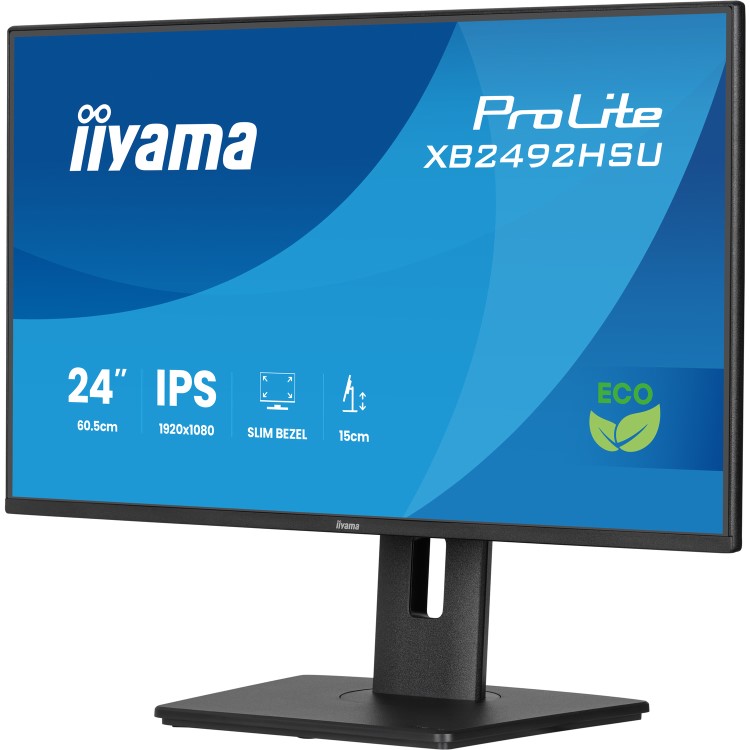 Refurbished iiyama ProLite 24" IPS Full HD Height-Adjustable Monitor