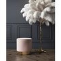 Xena Velvet Pouffe in Baby Pink - Small Round Upholstered Stool