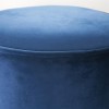 Xena Velvet Pouffe in Navy Blue - Small Round Upholstered Stool