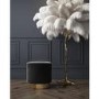 Xena Velvet Pouffe in Anthracite Grey - Small Round Upholstered Stool