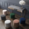 Xena Pouffe in Anthracite Grey Velvet - Small Round Upholstered Stool
