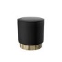 Xena Velvet Pouffe in Anthracite Grey - Small Round Upholstered Stool