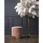 Xena Velvet Pouffe in Blush Pink - Small Round Upholstered Stool