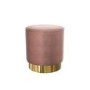 Xena Velvet Pouffe in Blush Pink - Small Round Upholstered Stool