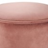 Xena Velvet Pouffe in Blush Pink - Small Round Upholstered Stool