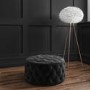 Xena Large Buttoned Footstool in Dark Grey Velvet