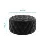 Xena Large Buttoned Footstool in Dark Grey Velvet