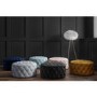 Xena Large Quilted Button Pouffe in Light Duck Egg Blue Velvet
