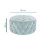 Xena Large Quilted Button Pouffe in Light Duck Egg Blue Velvet