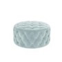 Xena Large Quilted Button Pouffe in Light Duck Egg Blue Velvet