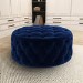 Xena Large Quilted Button Pouffe in Navy Velvet
