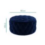 Xena Large Buttoned Footstool in Navy Velvet 