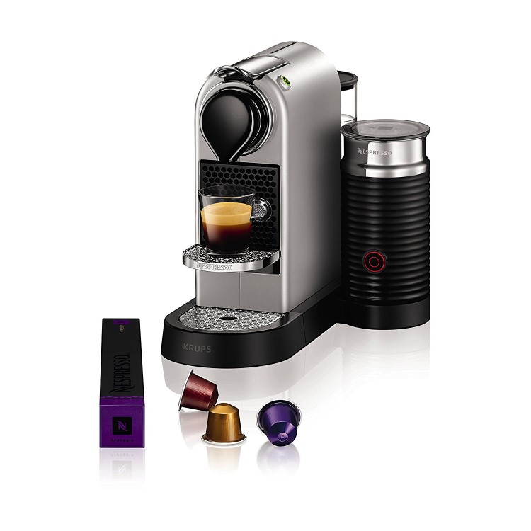 Krups XN760B40 Nespresso CitiZ Coffee Machine and Milk Titanium