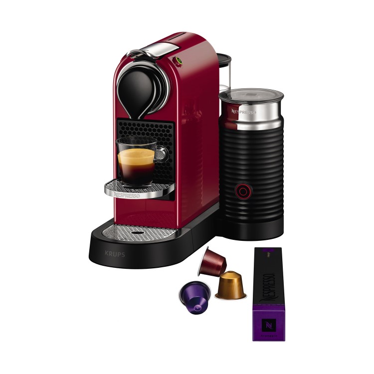 Krups XN761540 Citiz Milk Pod Coffee Machine - Red & Black