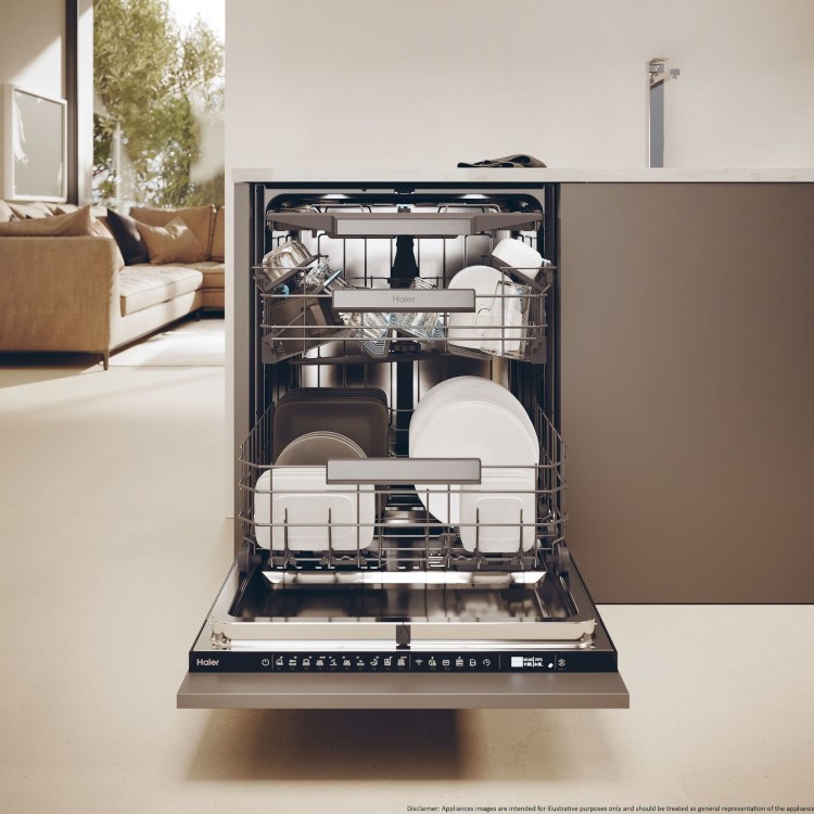 Haier I-PRO Shine Series 2 Integrated Dishwasher - Smart Wi-Fi, A-Rated, Black control panel