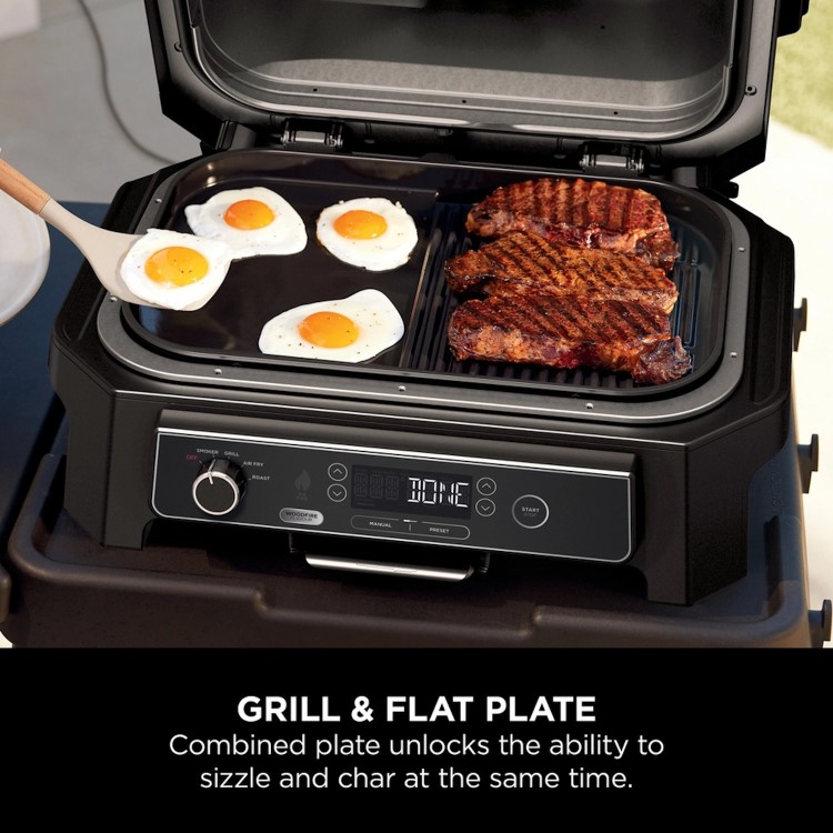 Ninja Woodfire XL Electric BBQ Grill & Flat Plate