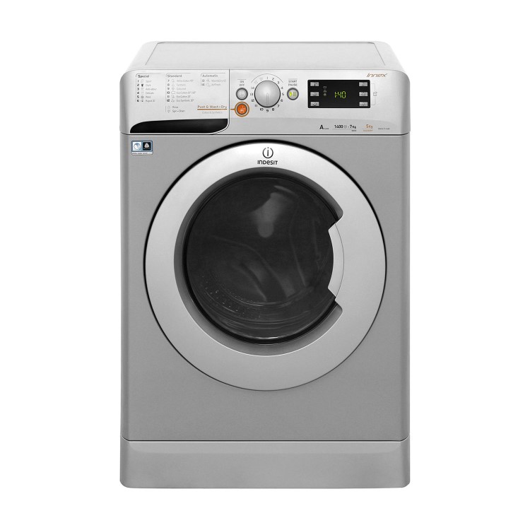 Indesit XWDE751480XS Innex 7kg Wash 5kg Dry 1400rpm Freestanding Washer Dryer - Silver