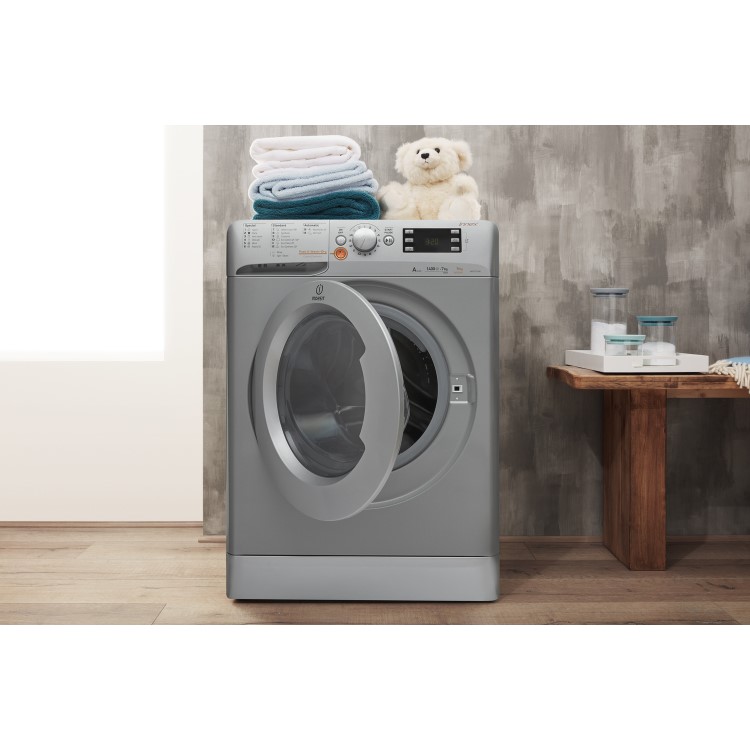 Indesit XWDE751480XS Innex 7kg Wash 5kg Dry 1400rpm Freestanding Washer Dryer - Silver