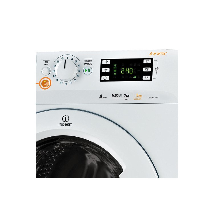 Refurbished Indesit XWDE751480XW Freestanding 7/5KG 1400 Spin Washer Dryer White