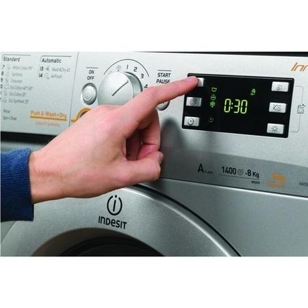 INDESIT XWDE861480XS Innex 8kg Wash 6kg Dry 1400rpm Freestanding Washer Dryer - Silver