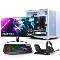 AWD IT Mini Cube RTX 4060 Windows 11 Gaming PC + 27" Full HD Flat Screen Gaming Monitor