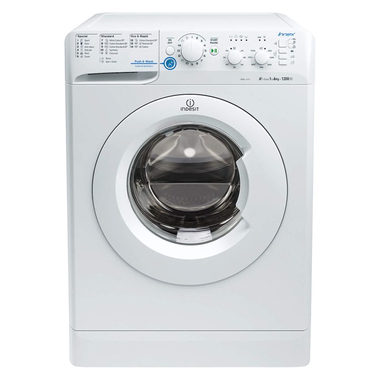 GRADE A1 - Indesit XWSC61251W Slim Depth White 6kg 1200rpm Freestanding Washing Machine