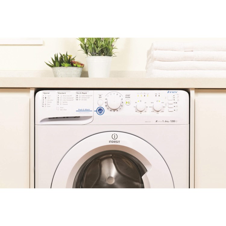 GRADE A1 - Indesit XWSC61251W Slim Depth White 6kg 1200rpm Freestanding Washing Machine
