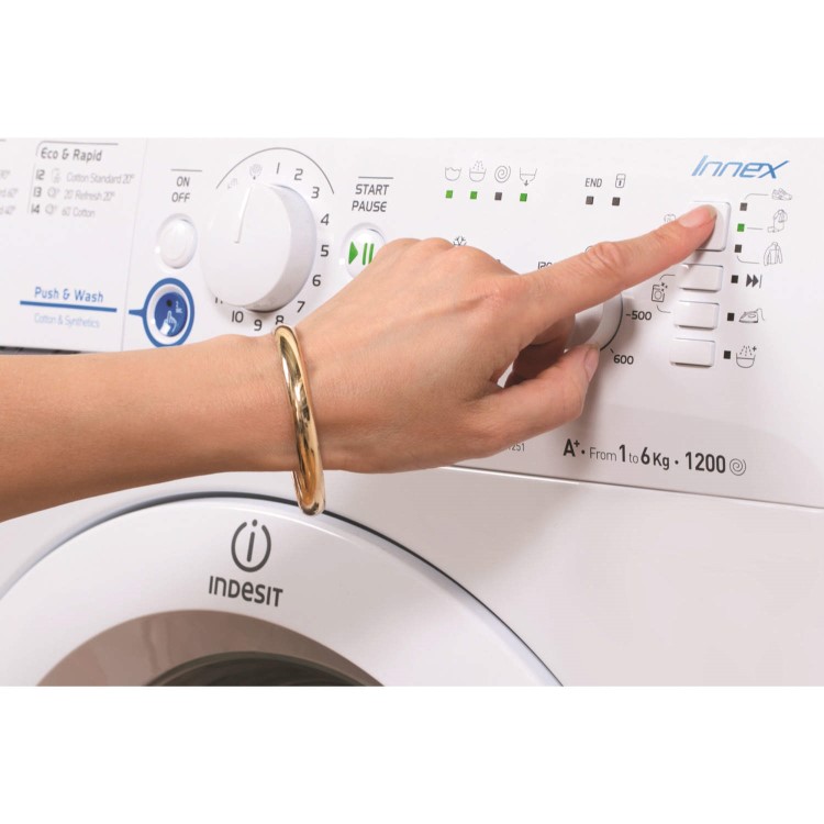 GRADE A1 - Indesit XWSC61251W Slim Depth White 6kg 1200rpm Freestanding Washing Machine
