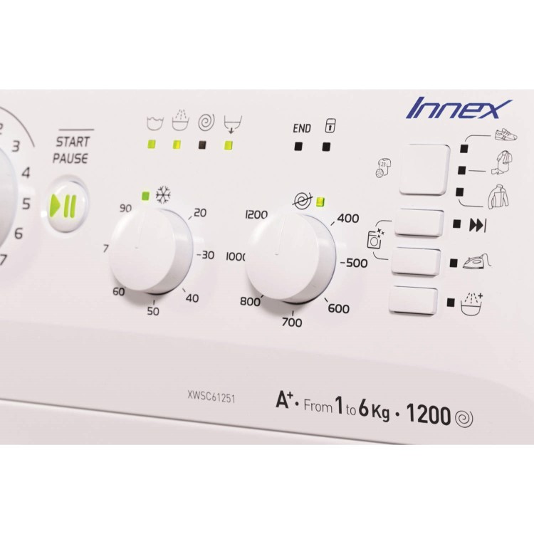 GRADE A1 - Indesit XWSC61251W Slim Depth White 6kg 1200rpm Freestanding Washing Machine